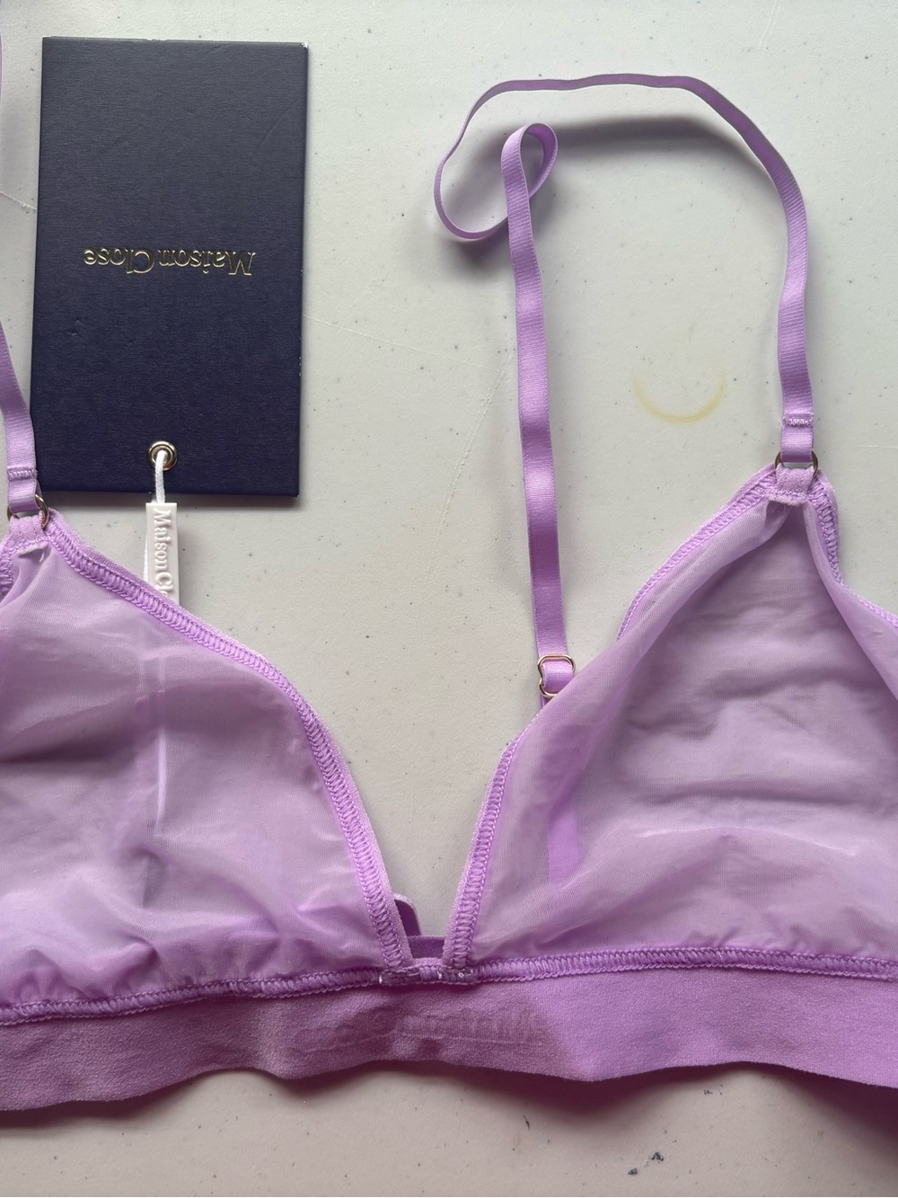Maison Close “Double Sens” Lavender Triangle Bra — Size FR 36/US 4/S, NWT